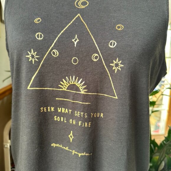 Spiritual Gangster Tank, Black with Gold, L, EUC - Picture 4 of 9